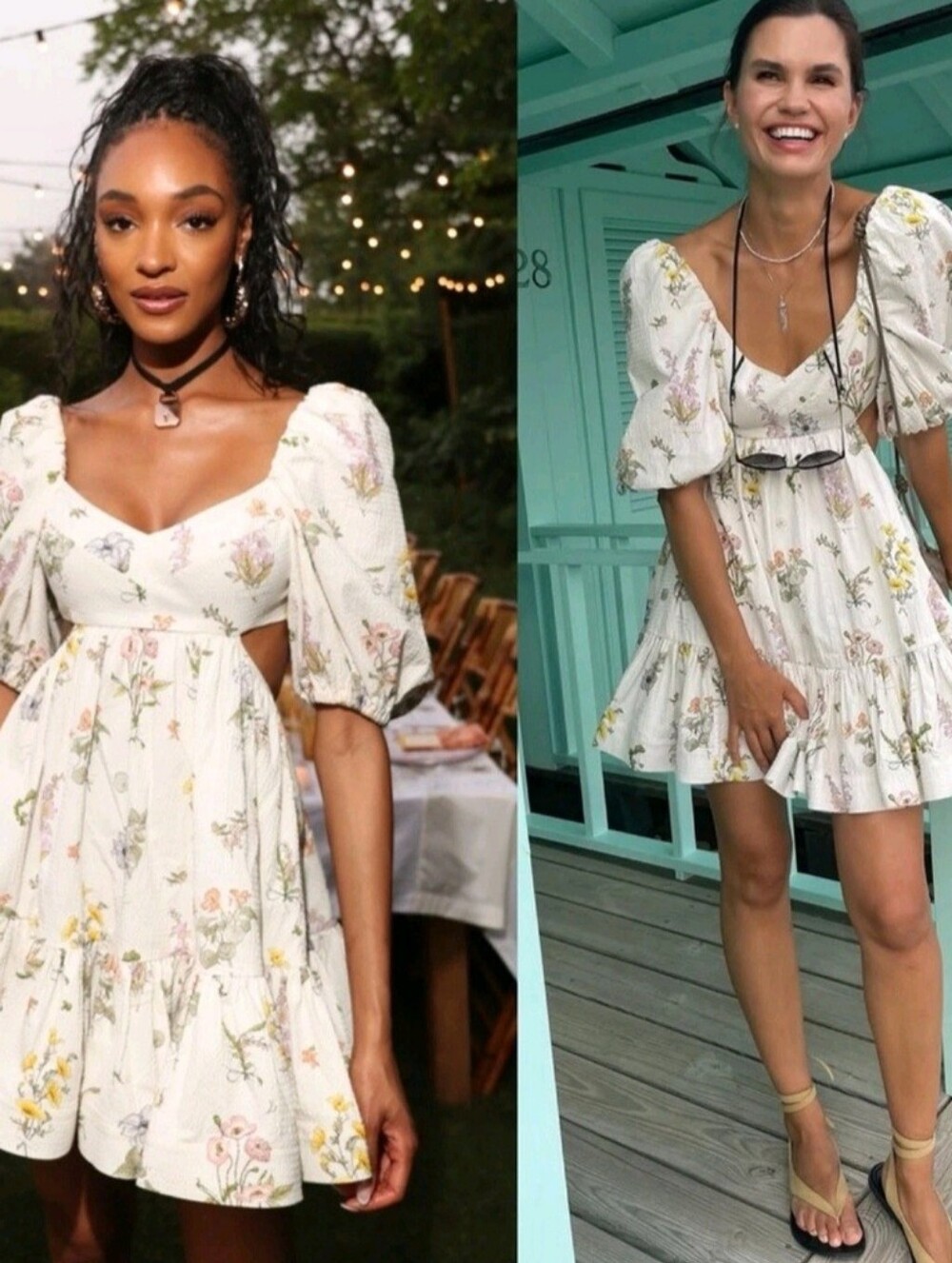 NWT ZIMMERMANN Jeannie Puff Sleeve Cut Out Mini Dress Bouquet Floral AU 0 US 4